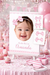 Personalized Pin the Bow Game, Pink Coquette Birthday Party (Digital Download)
