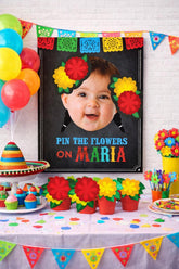 Personalized Fiesta Pin the Flowers Game, Mexican Birthday (Digital)