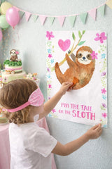 Sloth Birthday Party Pin The Tail Game, Digital Printable INSTANT DOWNLOAD