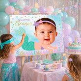 Mermaid Birthday Personalized Pin the Tail Game with Photo, Digital Printable Design
