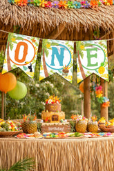Luau ONE Banner, Hawaiian First Birthday Party Decorations (Instant Download)