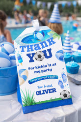 Soccer Pool Party Party Favor Tags Editable Template, INSTANT DOWNLOAD