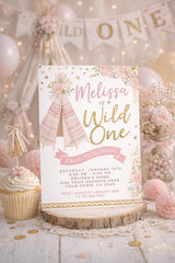 Wild One 1st Birthday Invitation Editable Template, Instant Download