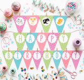 Cat Birthday Banner, Pet Adoption Party Decor (Printable)
