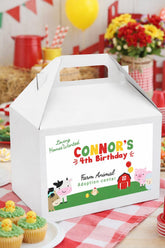 Farm Birthday Party Favor Box Label Editable Template, Add your own text, INSTANT DOWNLOAD