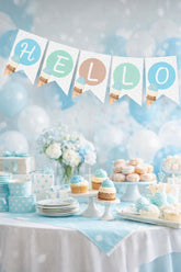 Ice Cream Baby Shower Banner Editable TEMPLATE, Add your Text, Instant Download