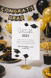 Editable Graduation Party Sign, College Grad Decor (Instant Download)