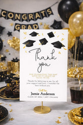 Editable Graduation Thank You Card, College Grad Party Note (Digital Download)