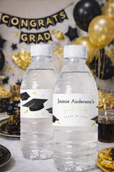 Graduation Party Water Bottle Label Editable Template, Instant Download