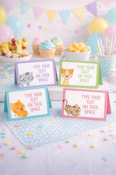 Cat Food labels, Kitty Food Tags, Buffet Cards Blank and Editable PDF, Instant Download