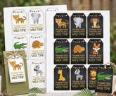 Safari Printable Favor Tags Wild Animals, Instant Download