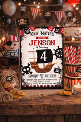 Pirate Birthday Invitation Editable Template, Instant Download