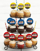 Superhero Birthday Party Toppers Editable Templates, Instant Download
