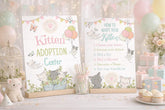 Kitty Cat Birthday Adoption Party Activities Signs EDITABLE Templates, INSTANT DOWNLOAD