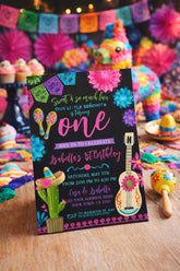 Mexican Fiesta First Birthday Party Invitation Editable Template INSTANT DOWNLOAD