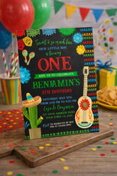 Cinco de Mayo Fiesta 1st Birthday Party Invitation EDITABLE Template, INSTANT DOWNLOAD