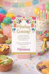 Mexican Fiesta Thank You Cards EDITABLE Template, INSTANT DOWNLOAD