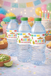 Editable Fiesta Water Bottle Labels EDITABLE TEMPLATE, Cinco de Mayo Decorations, instant download