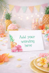 Luau Party Food Tents Editable Template, Place Cards, Hawaiian Menu, INSTANT DOWNLOAD