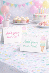 Ice Cream Party Food Tent Cards Printable Editable Instant Download