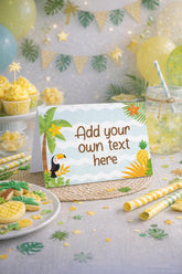 Editable Luau Food Tent Cards, Tropical Tiki Party Labels (Digital Download)