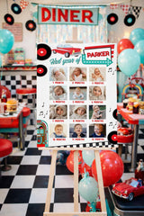 Diner Birthday Photo Sign, First Year Milestone Board (Digital Download)