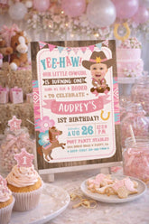 Cowgirl Birthday Invitation personalized with your photo for any age, Digital or Printable
