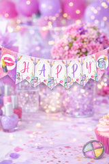 Spa Birthday Banner, Glam Makeup Party Decoration (Digital Download)