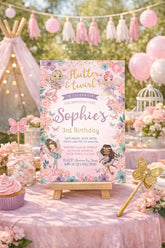 Fairy Ballerina Birthday Invitation, Editable Template (Digital Download)
