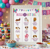 Build Your Own Hot Dog Bar Sign, Puppy Birthday Party Decor (Digital Download)