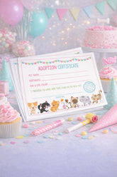 Cat Adoption Certificate, Pet Birthday Party (Instant Download)