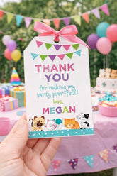 Editable Kitty Cat Favor Tags, Kitten Birthday Thank You (Digital Download)