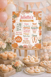 Hippie Floral Milestones Board Sign Editable Template, INSTANT DOWNLOAD