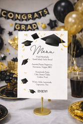 Graduation Party Menu Sign, Editable Template, College Grad Decor (Digital Download)