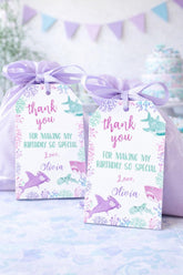 Shark Birthday Favor Tags Editable Template, Under The Sea Party (Instant Download)