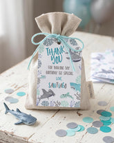 Shark Birthday Favor Tags, Under the Sea Decorations (Editable, Instant Download)