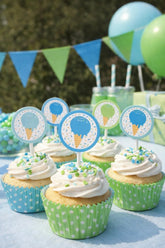 Ice Cream Party Toppers or Stickers, Printable Decorations (Instant Download)