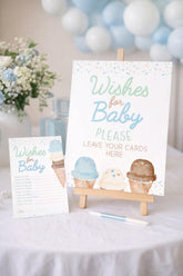 Ice Cream Baby Shower Wishes Sign and Card Templates (Digital Download)