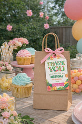 Luau Birthday Party Favor Tags, Tropical Hawaiian Thank You Tags (Editable Template)