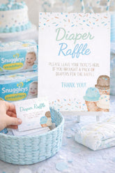Ice Cream Diaper Raffle Sign and Cards, Baby Shower (Digital Download)