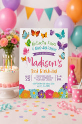 Butterfly Birthday Invitation, Editable Garden Party Invite (Instant Download)