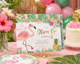 Flamingo Birthday Invitation, Editable Tropical Flamingle (Instant Download)