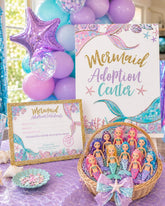 Mermaid Adoption Certificate and Sign Templates, Under The Sea Party Favor (Instant Download)