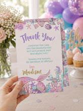 Editable Mermaid Thank You Cards, Under The Sea Party (Digital Download)