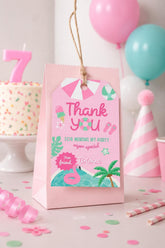 Pink Pool Party Thank You Tags, Editable Favor Tags (Instant Download)