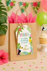 Editable Luau Favor Tags, Hawaiian Birthday, Summer Party (Instant Download)