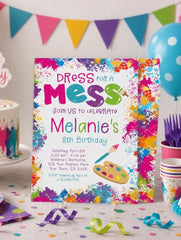 Art Birthday Invitation, Colorful Paint Party (Digital Invite)
