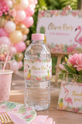 Flamingo Water Bottle Label, EDITABLE, Flamingle Birthday Party, Tropical Birthday Decorations, INSTANT DOWNLOAD
