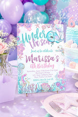 Under The Sea Birthday Invitation, Sea Animals (Editable, Instant Download)