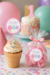 Editable Ice Cream Birthday Toppers, Party Decor (Instant Download)